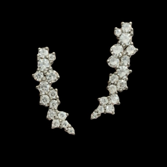 Elegant Silver Crystal Earrings 💎 - Picture 2 of 2